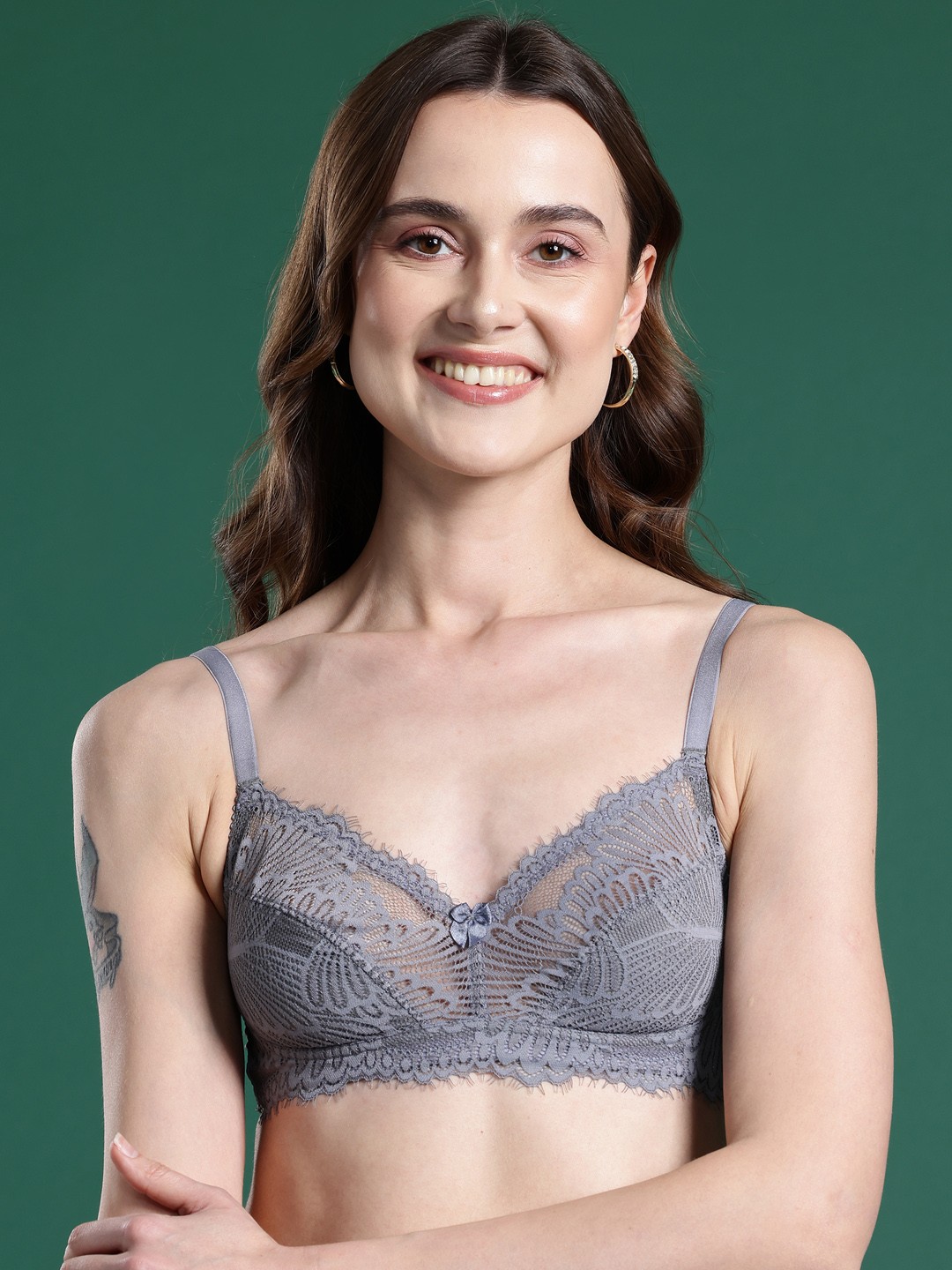 

DressBerry Abstract Bra - Full Coverage, Grey