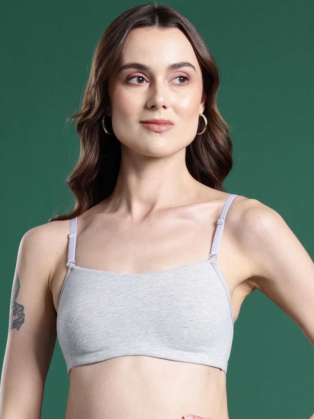 

DressBerry Solid T-Shirt Bra - Full Coverage, Grey