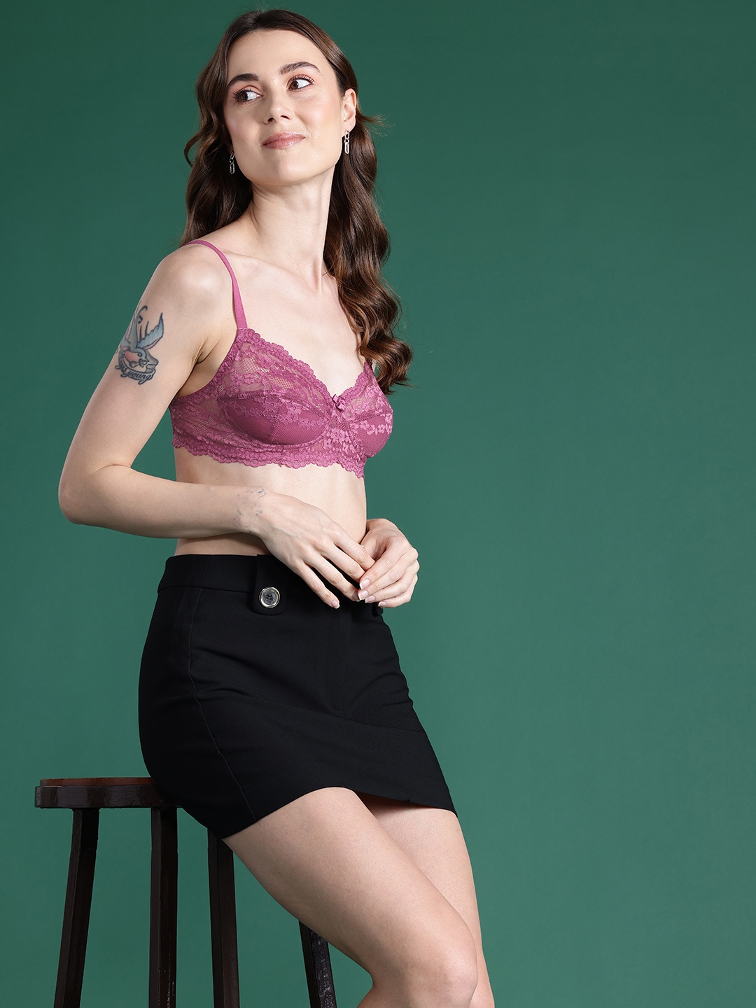 

DressBerry Floral Bra - Full Coverage, Magenta