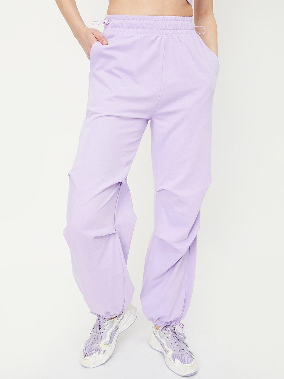 

max Women Mid Rise Pure Cotton Jogger, Purple