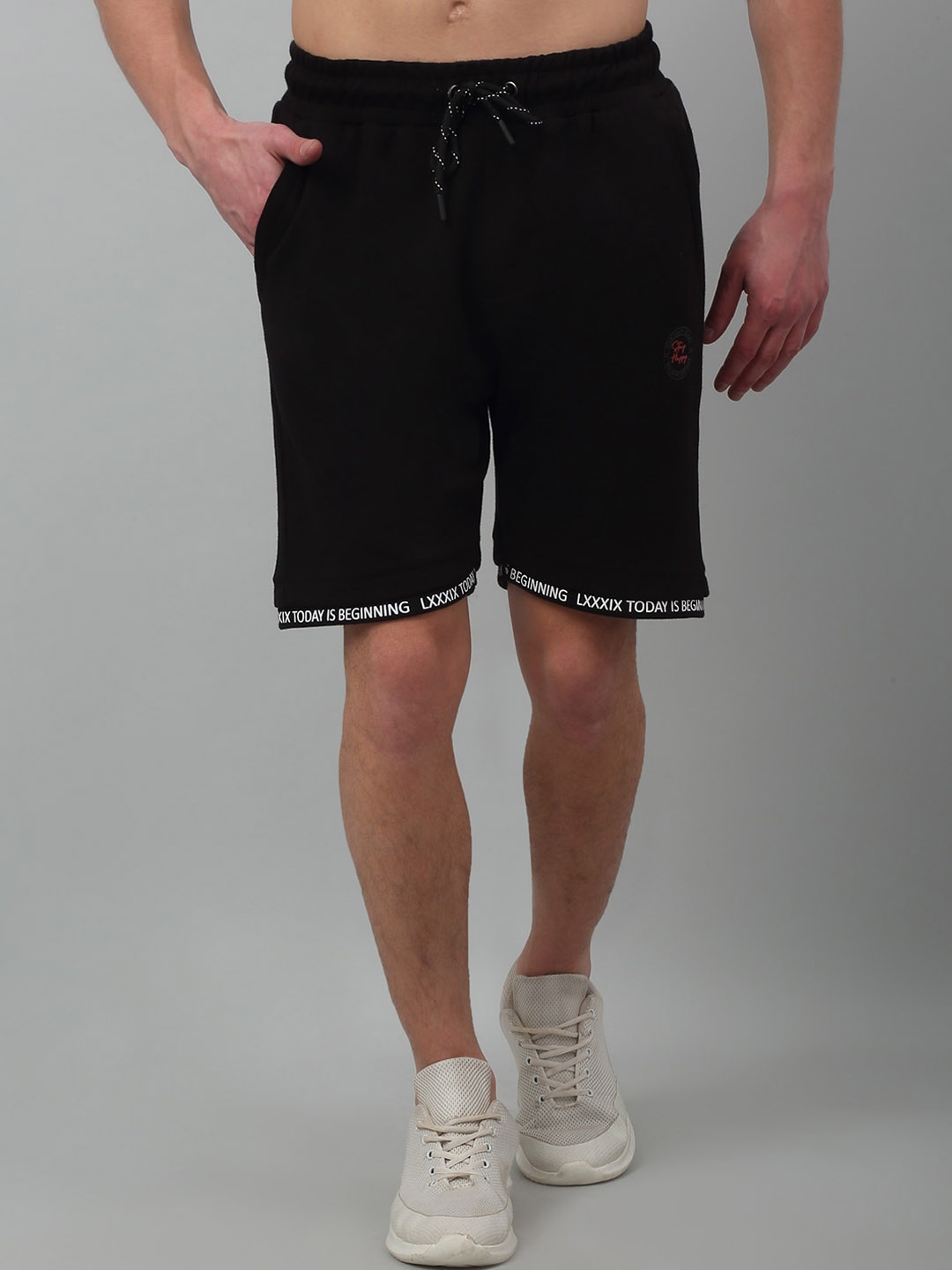 

Cantabil Men Mid Rise Sports Shorts, Black