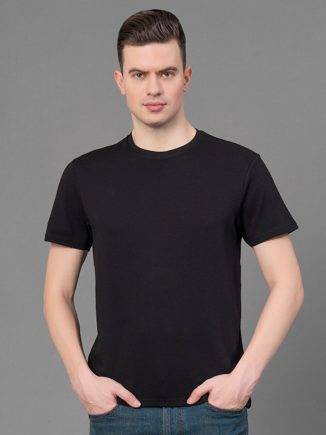 

Red Tape Round Neck Short Sleeves Modal T-shirt, Black