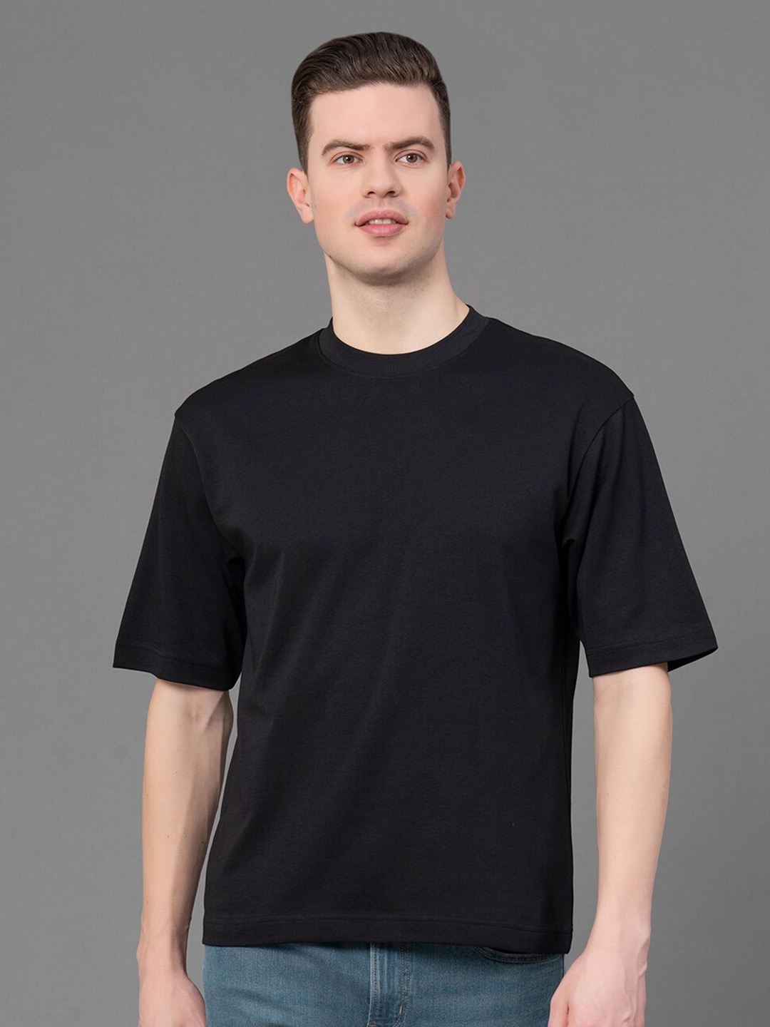 

Red Tape Solid Oversized T-Shirt, Black
