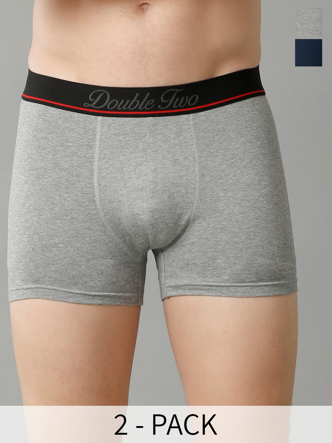

Double Two Pack Of 2 Breathability Trunks DTMTR0009-2-S, Grey