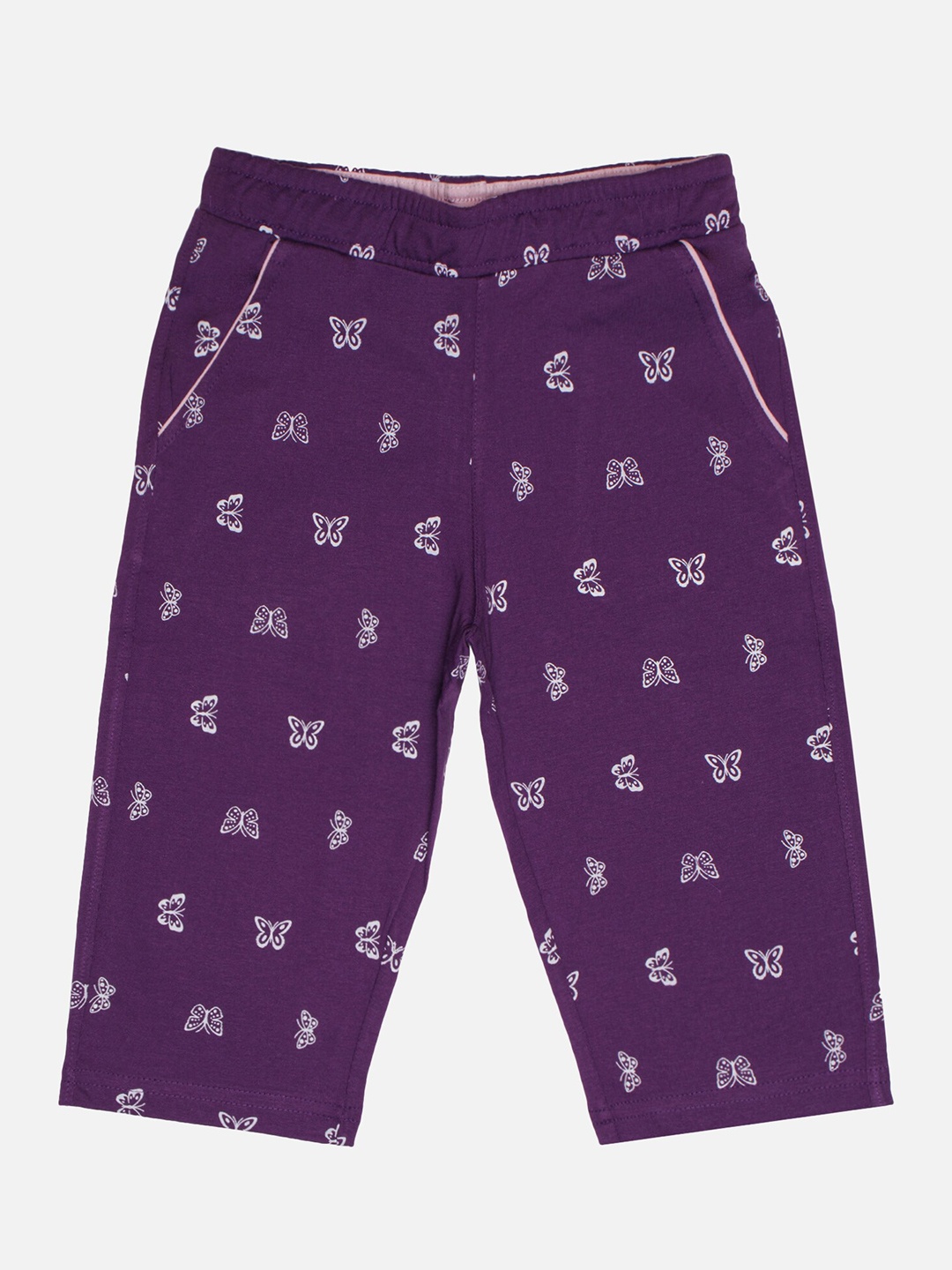 

Bodycare Kids Girls Conversational Printed Cotton Capris, Violet