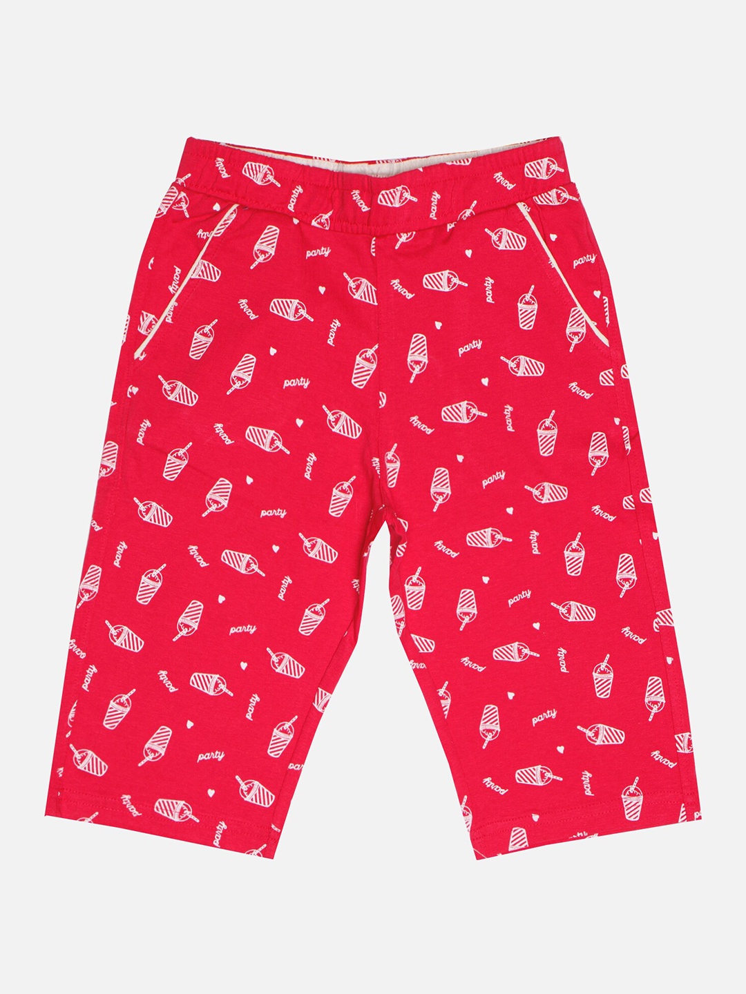 

Bodycare Kids Girls Printed Cotton Capris, Pink