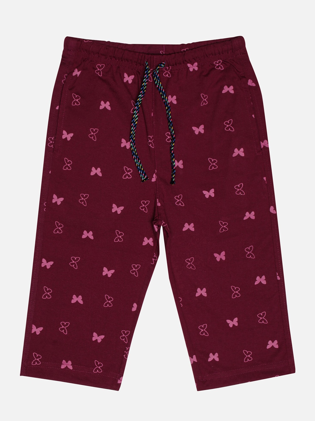 

Bodycare Kids Girls Printed High-Rise Cotton Capris, Violet