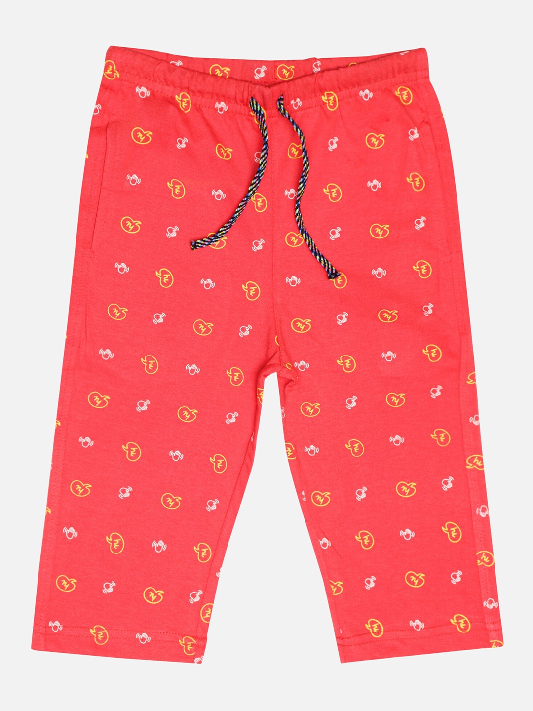 

Bodycare Kids Girls Printed Cotton Capris, Red