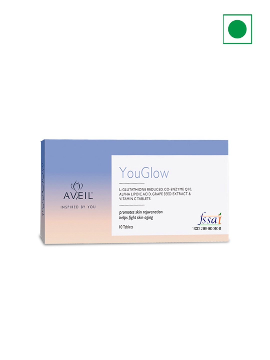 

AVEIL YouGlow Glutathione & Vitamin C Tablets For Skin Rejuvenation - 10 Tablets, White