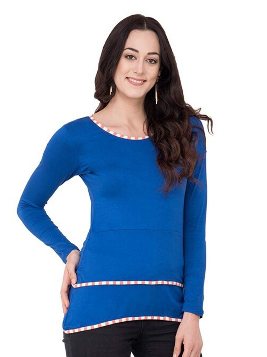

Karmic Vision Styled Back Top, Blue