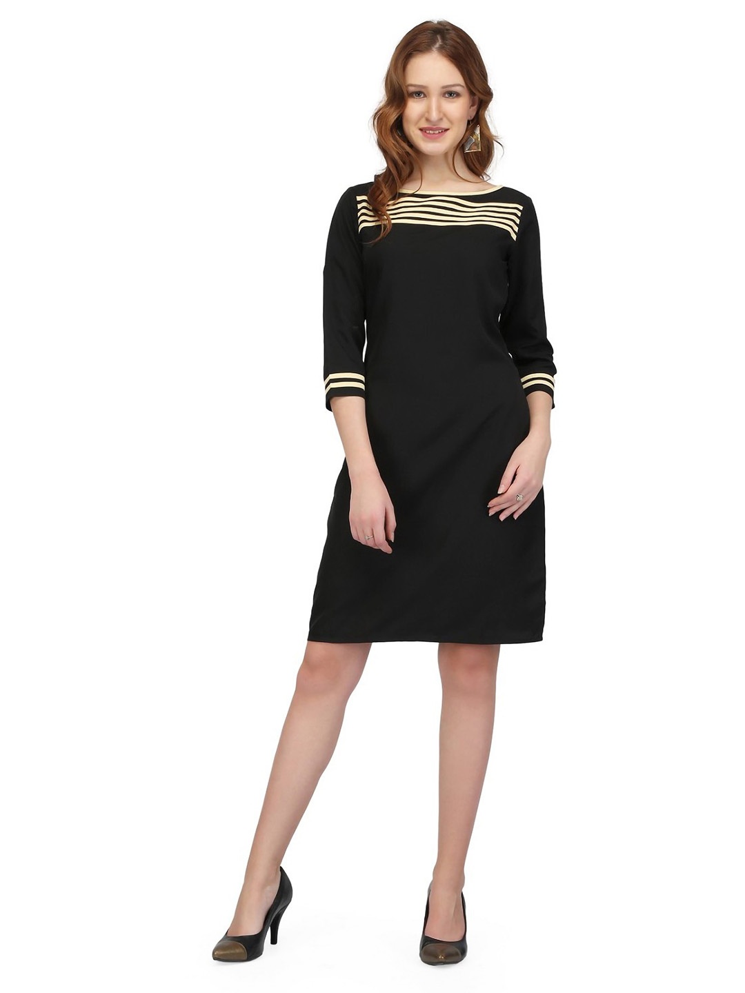 

Karmic Vision Crepe A-Line Dress, Black