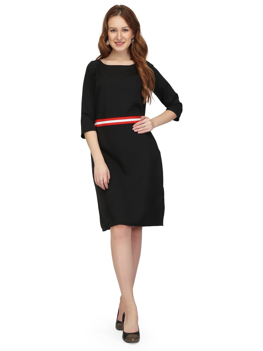 

Karmic Vision Crepe A-Line Dress, Black