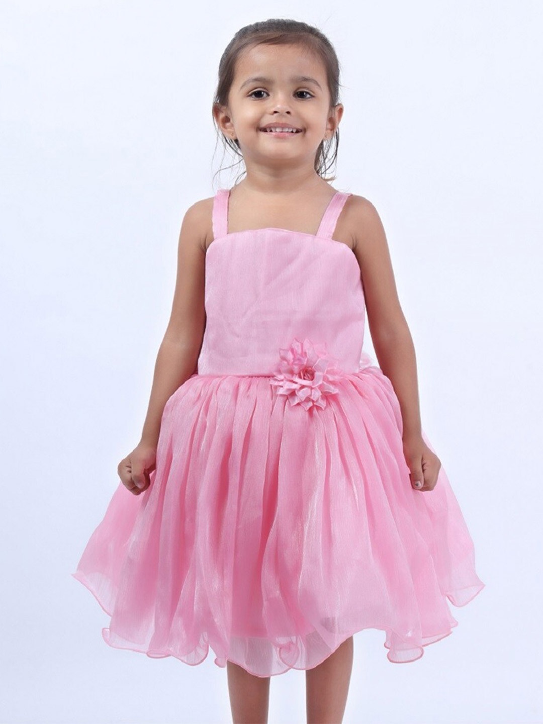 

BAESD Girls Sleeveless Net Bow Fit & Flare Dress, Pink