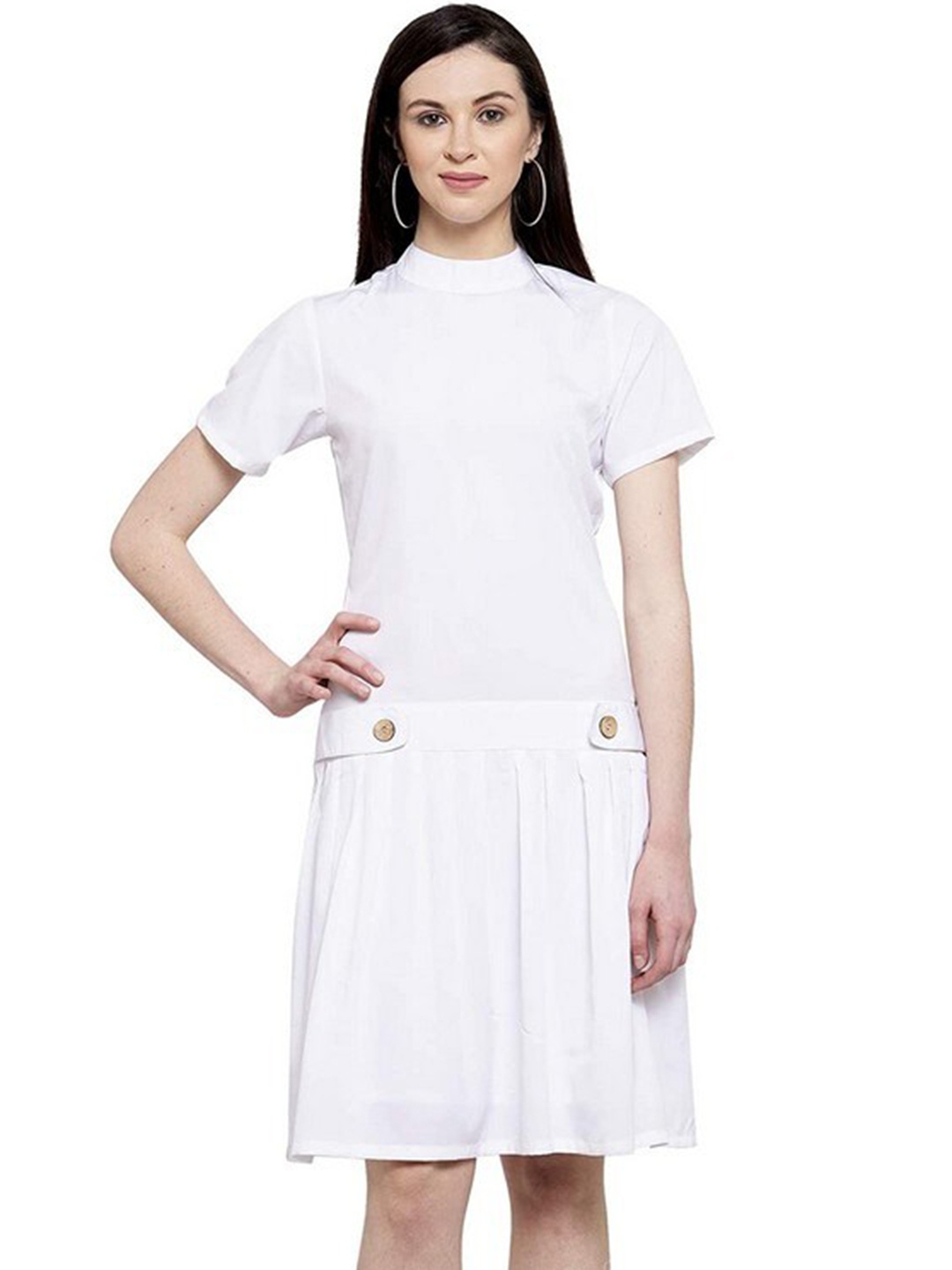 

Karmic Vision Crepe A-Line Dress, White