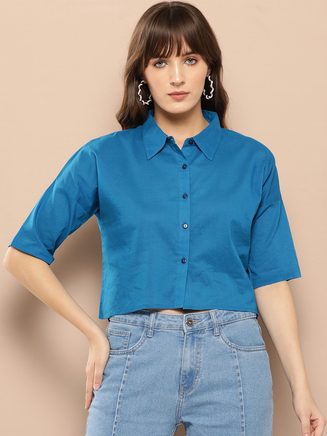 

Chemistry Standard Pure Cotton Casual Shirt, Blue