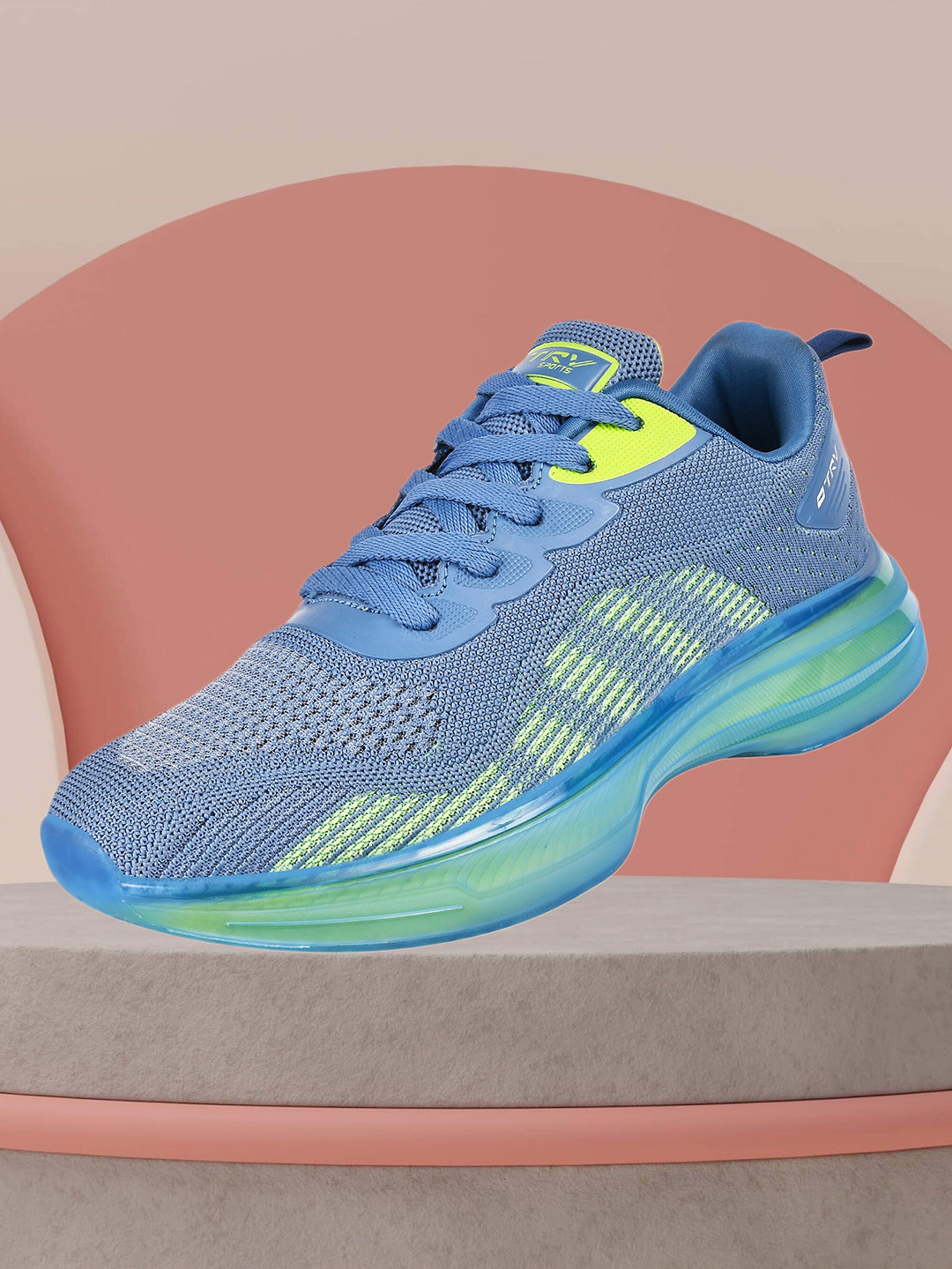 

TRV Men Textured Lace-Up Walking Shoes, Blue