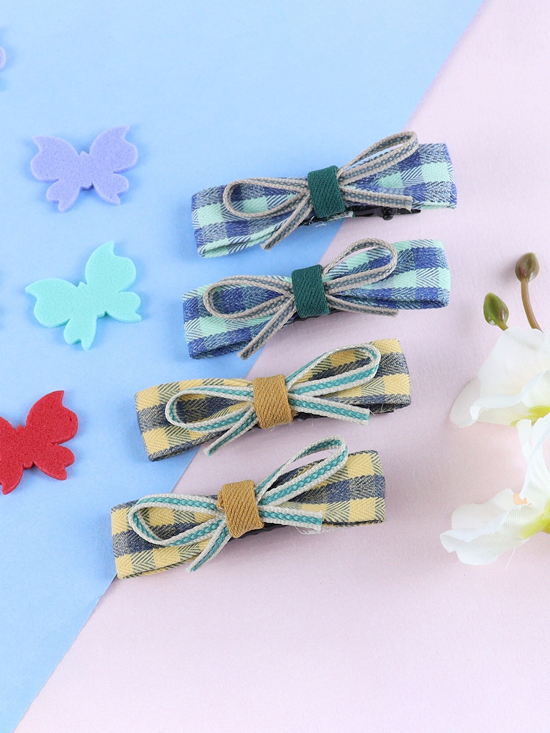 

Asthetika Kids Girls Set of 4 Alligator Hair Clip, Green