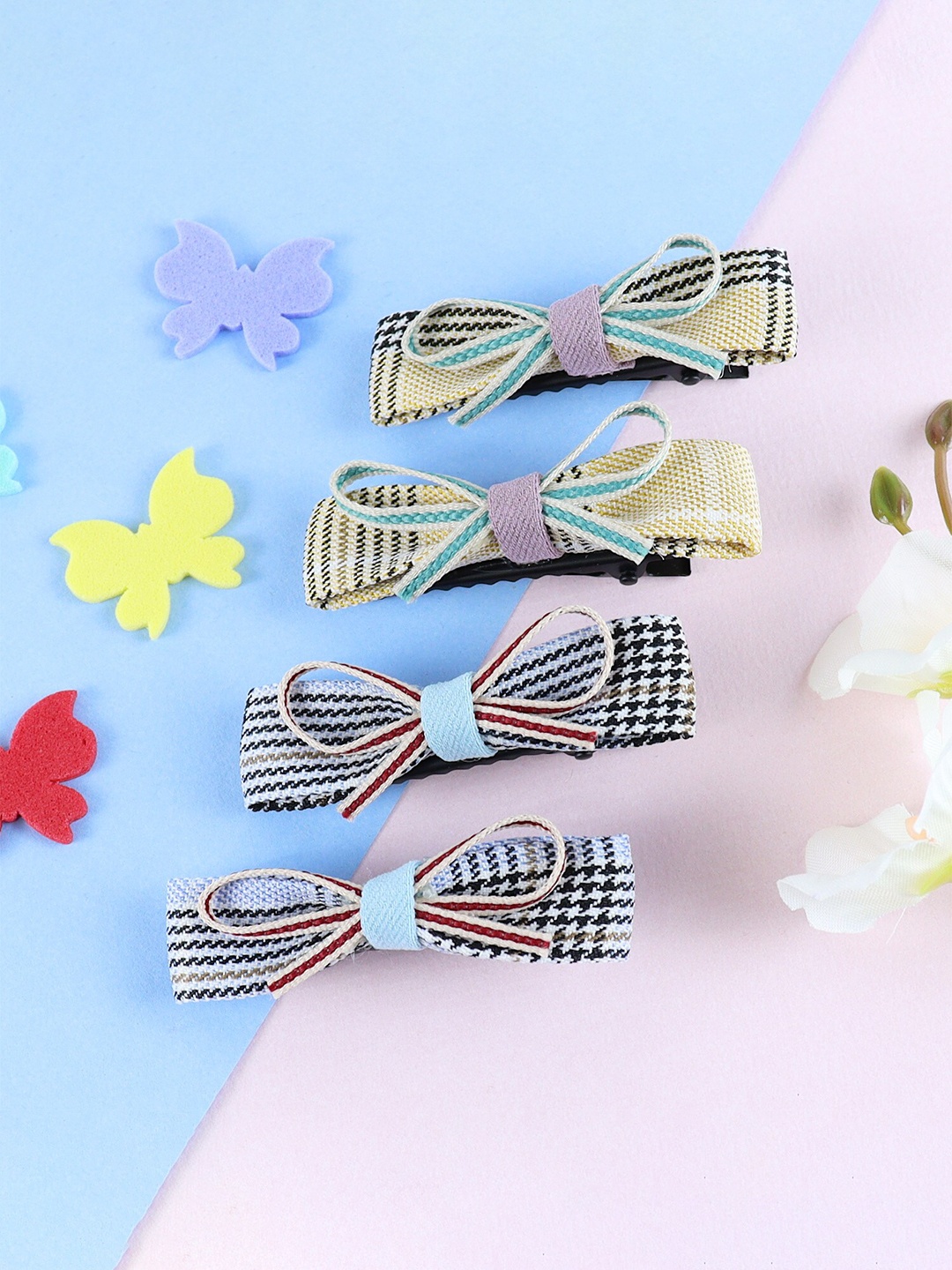 

Asthetika Kids Girls Set of 4 Alligator Hair Clip, Yellow