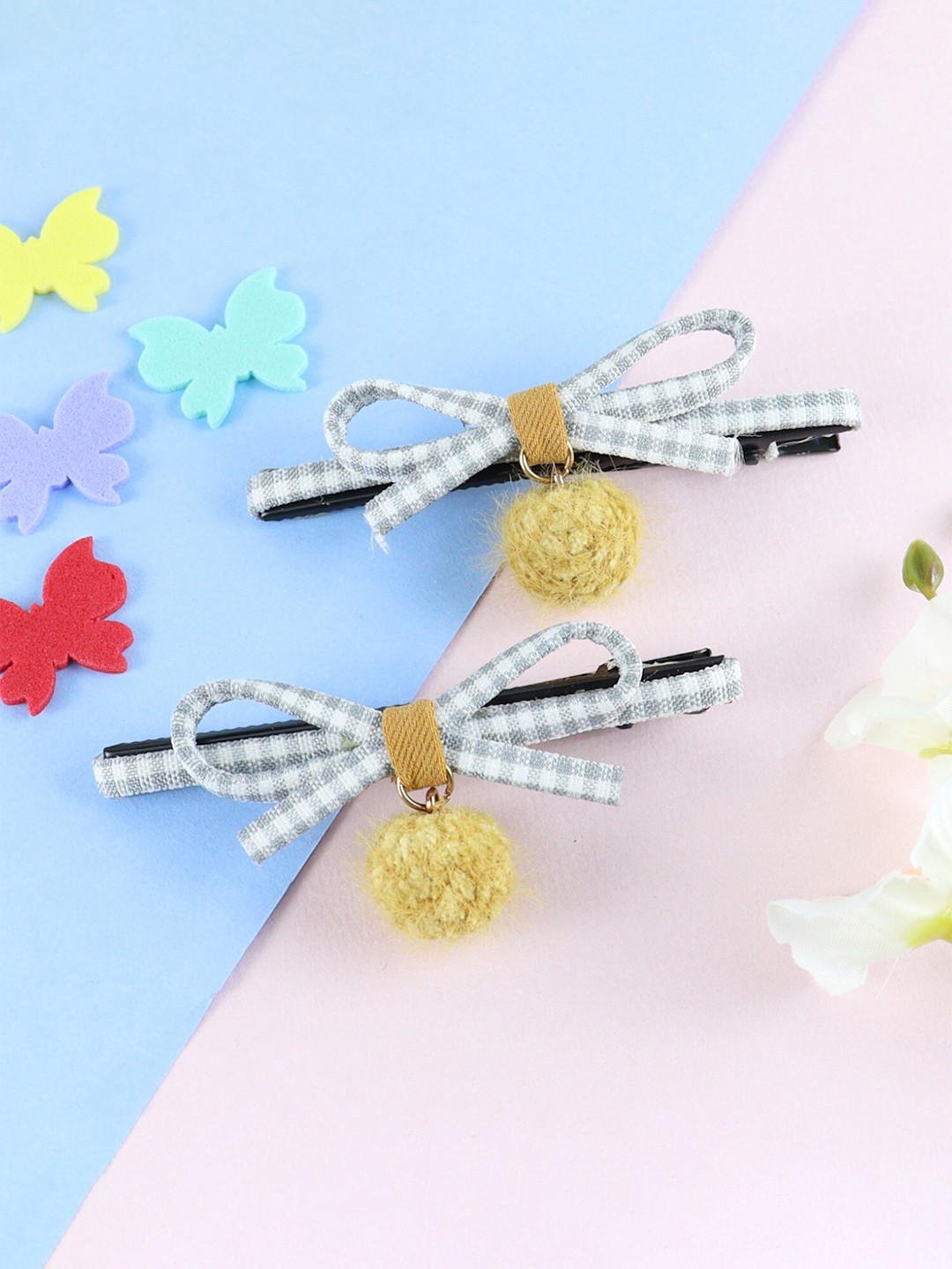 

Asthetika Kids Girls Set of 2 Alligator Hair Clip, Yellow