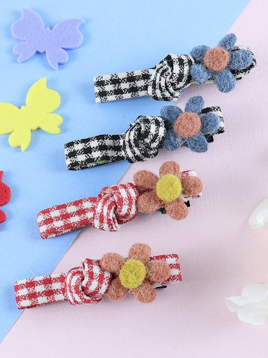 

Asthetika Kids Girls Set of 4 Alligator Hair Clip, Red