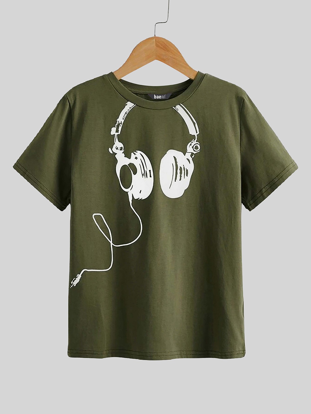 

BAESD Boys Graphic Printed Round Neck Short Sleeves Cotton Casual T-shirt, Olive