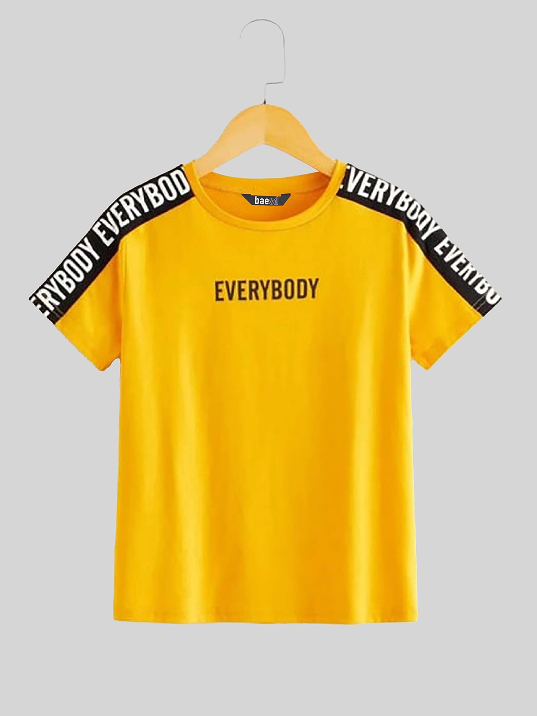 

BAESD Boys Typography Printed Cotton T-shirt, Yellow