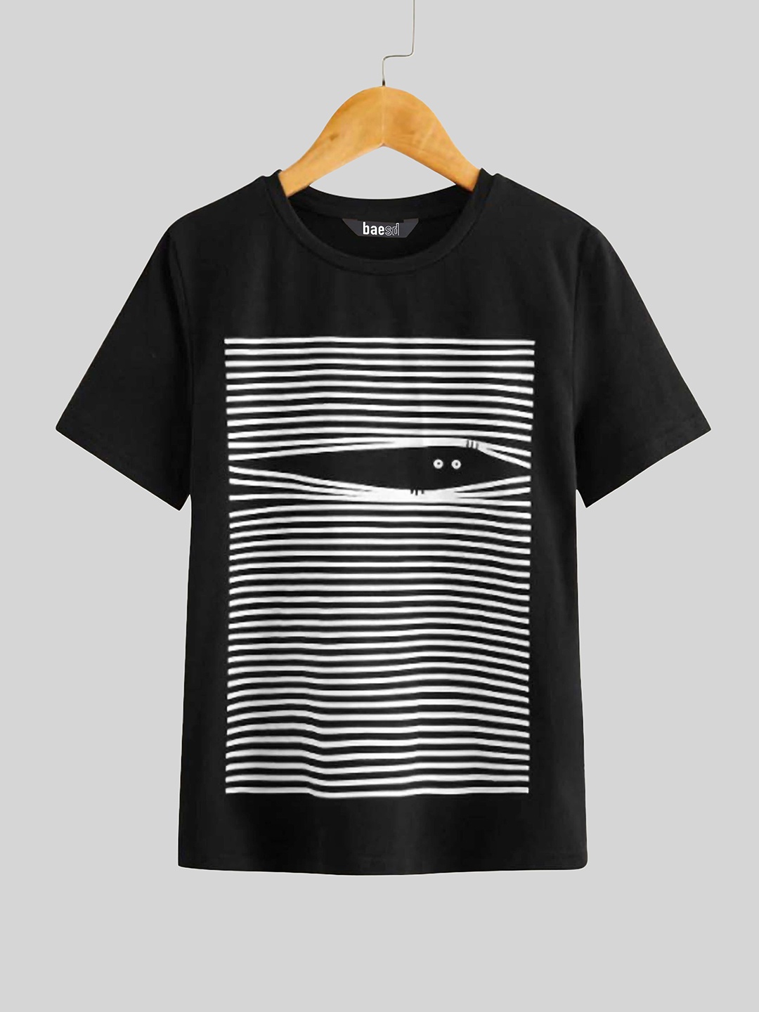 

BAESD Boys Striped Round Neck Short Sleeves Cotton Casual T-shirt, Black