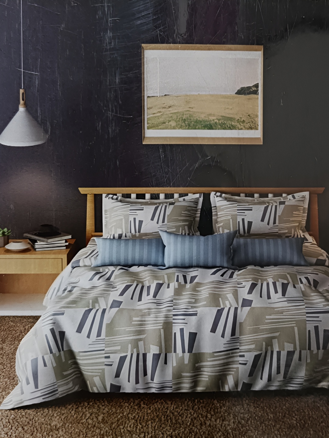 

Signature Beige & Grey 144 TC Flat Double Queen Bedsheet With 2 Pillow Covers
