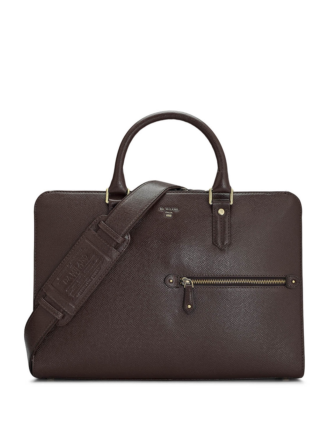 

Da Milano Unisex Leather Laptop Bag, Brown