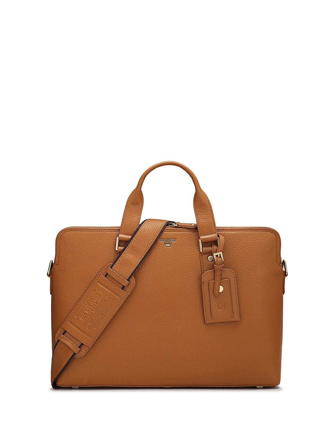 

Da Milano Unisex Leather Laptop Bag, Brown