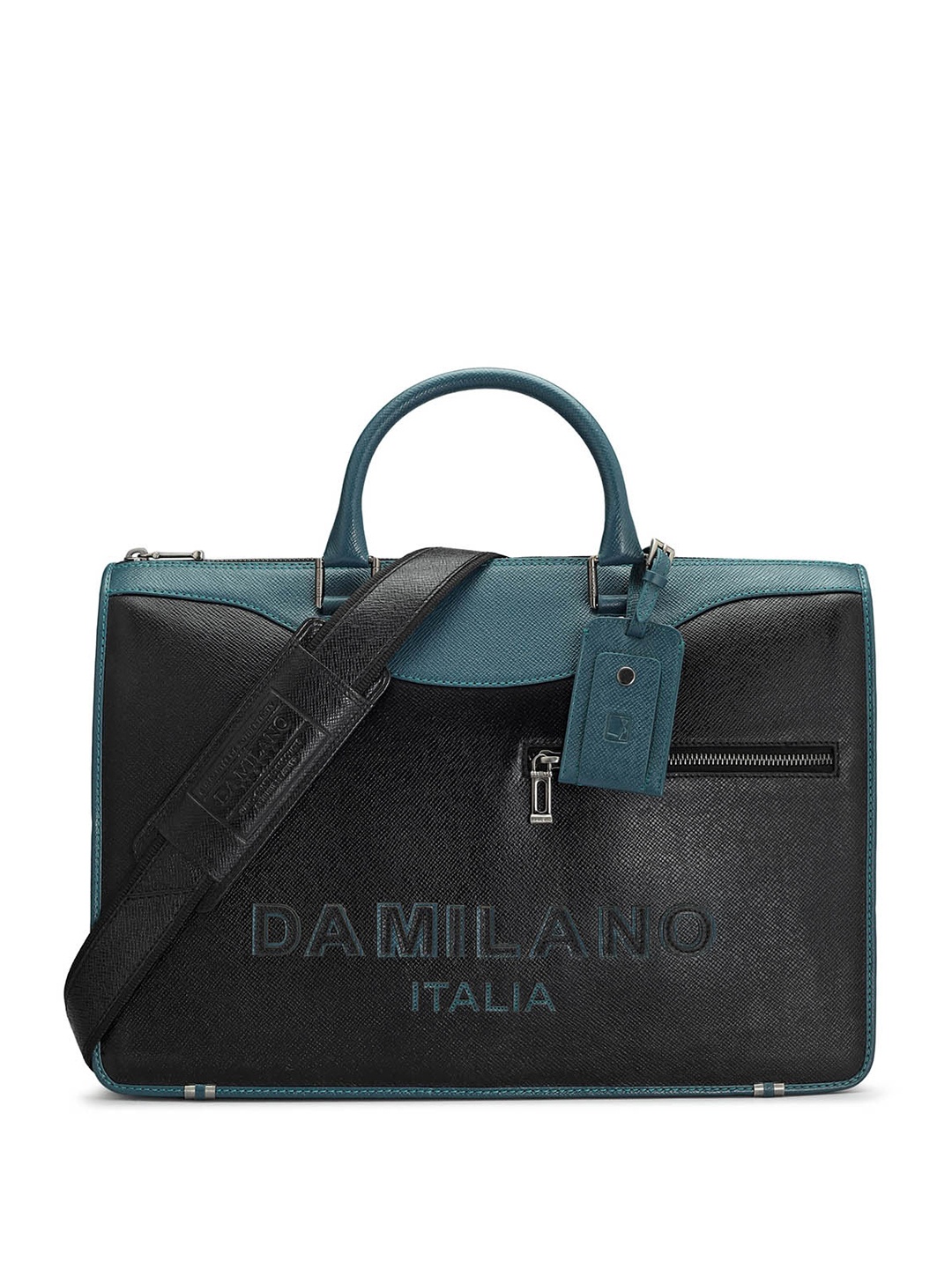 

Da Milano Unisex Leather Laptop Bag, Black