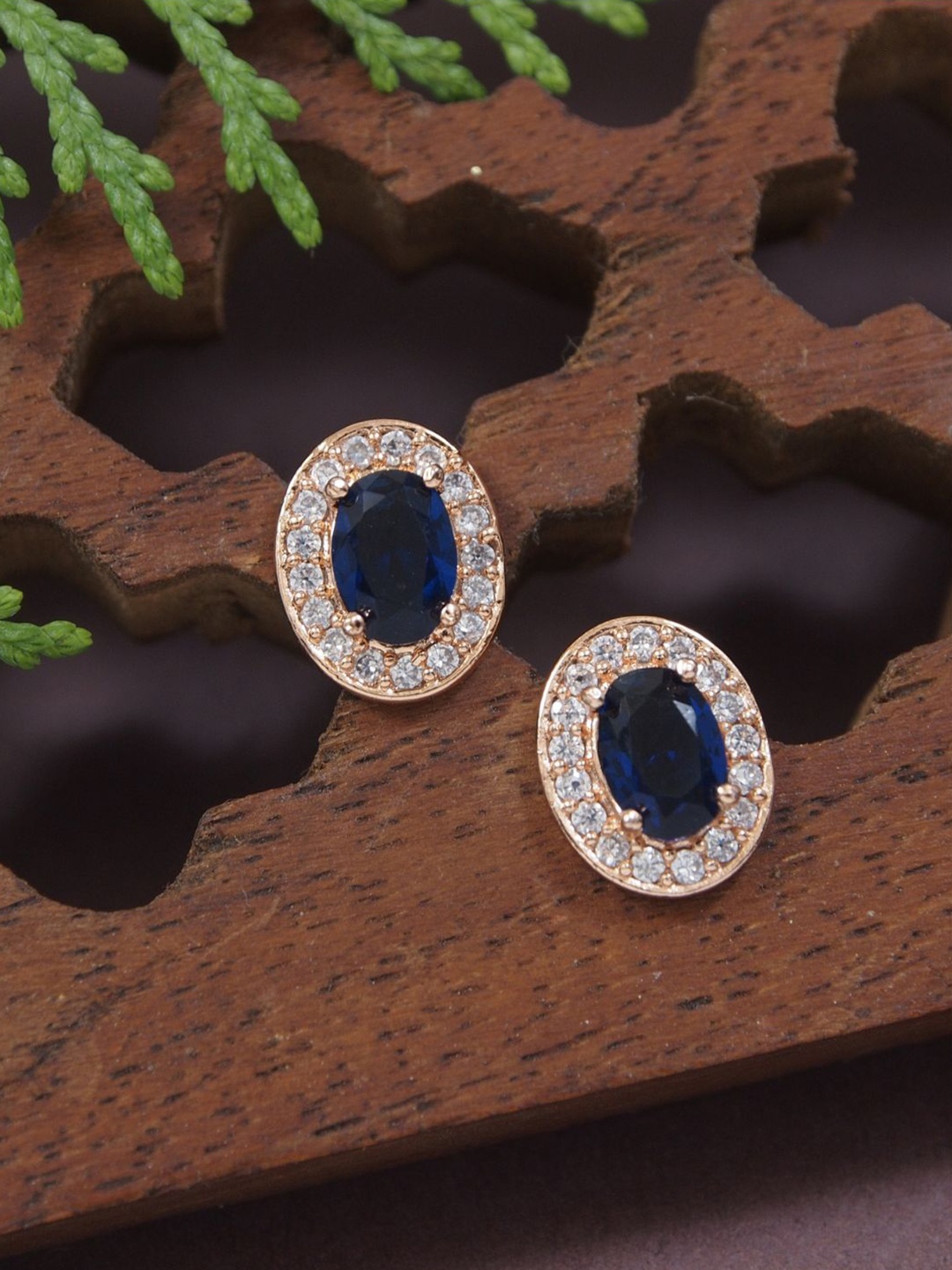 

I Jewels Rose Gold-Plated Contemporary Studs Earrings