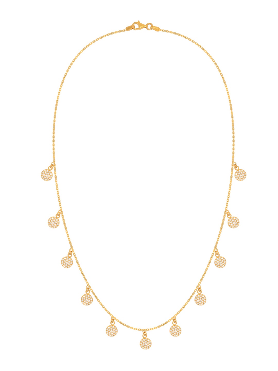 

BHIMA 22K Hallmark 916 Purity Yellow Gold Hanging Stone Necklace