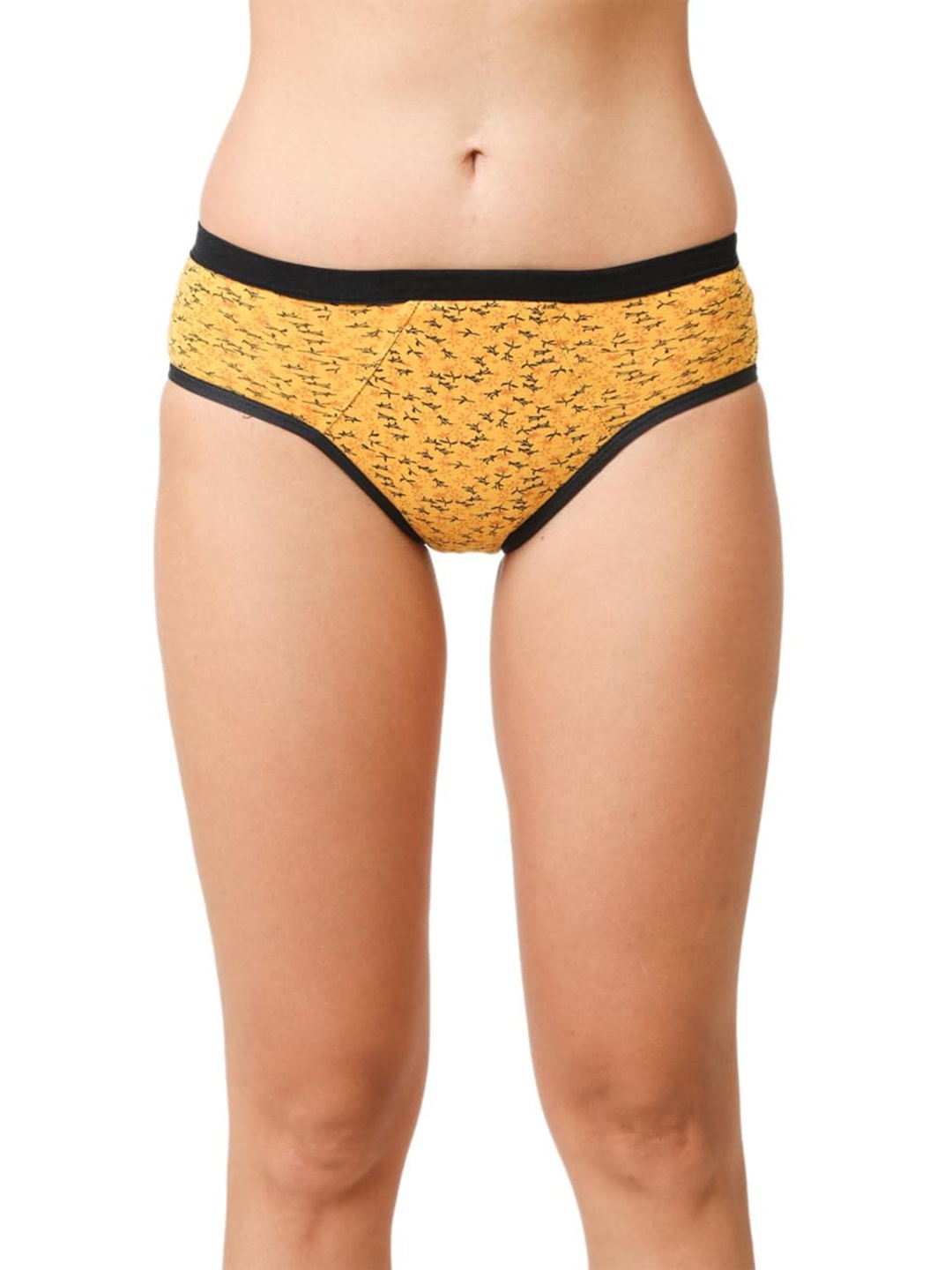 

CareDone Mid-Rise Printed Leak-Proof Cotton Period Briefs, Yellow