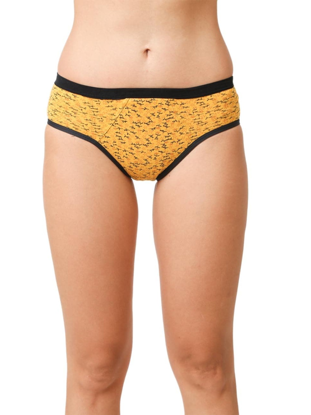 

CareDone Floral Printed Cotton Reusable Hipster Leak-Proof Period Briefs, Yellow