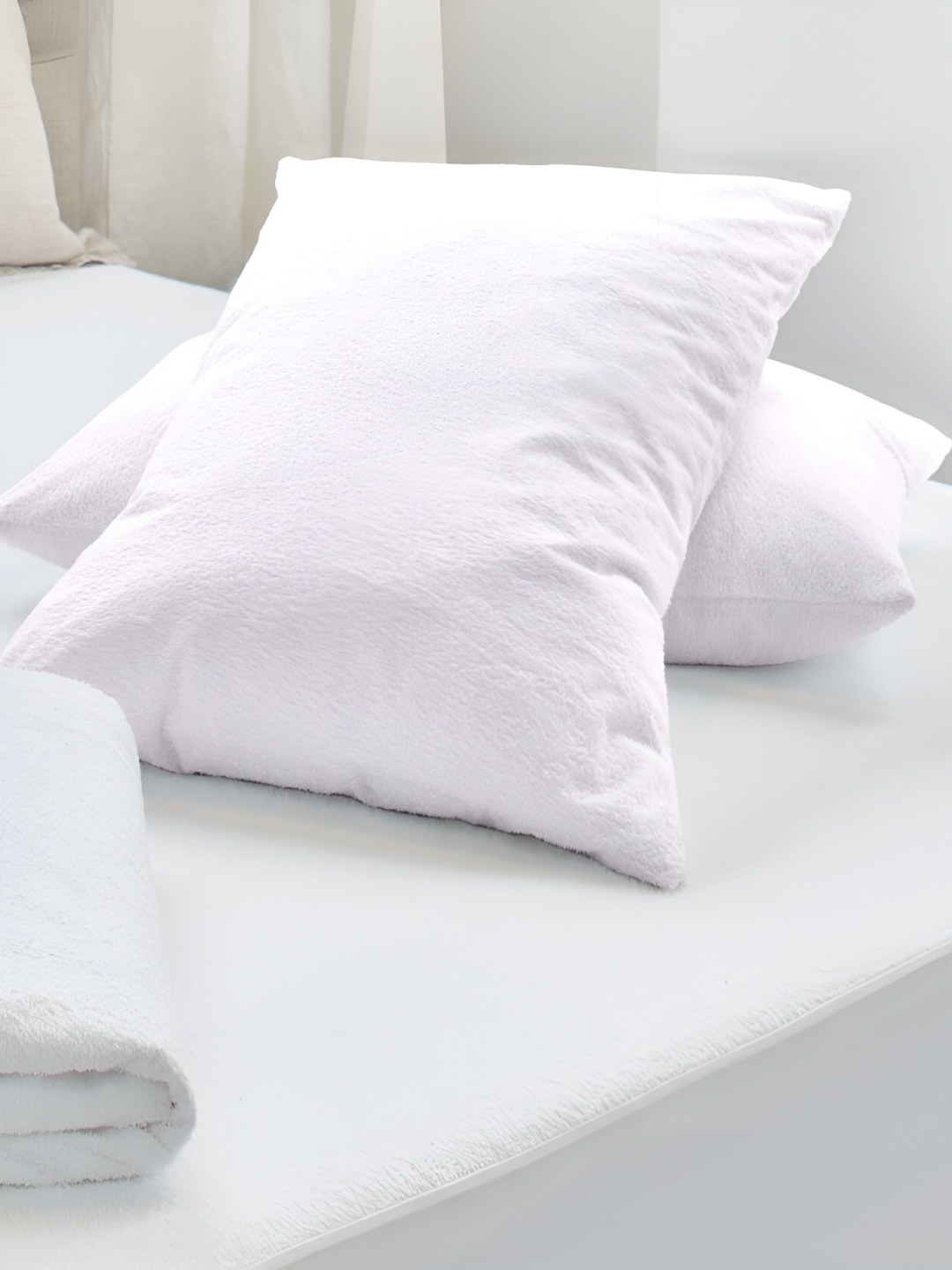 

CURIOUS LIFESTYLE White 2 Pieces Solid Pure Cotton Rectangle Pillow Covers