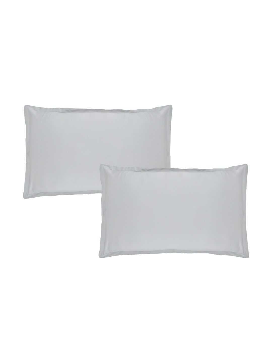 

Trance Home Linen Grey 2 Pieces Solid Pure Cotton Rectangle Pillow Covers