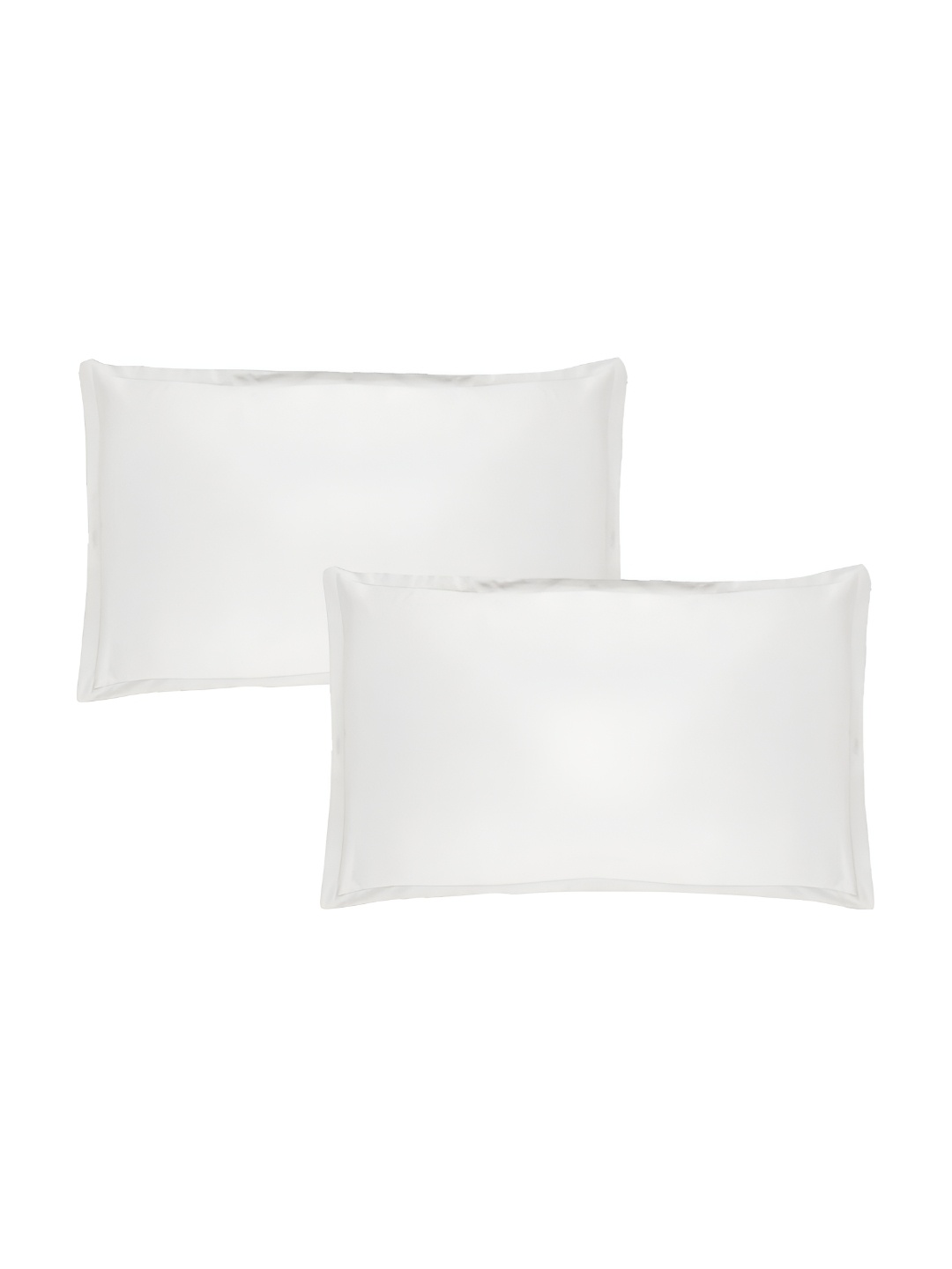 

Trance Home Linen White 2 Pieces Solid Pure Cotton Rectangle Pillow Covers