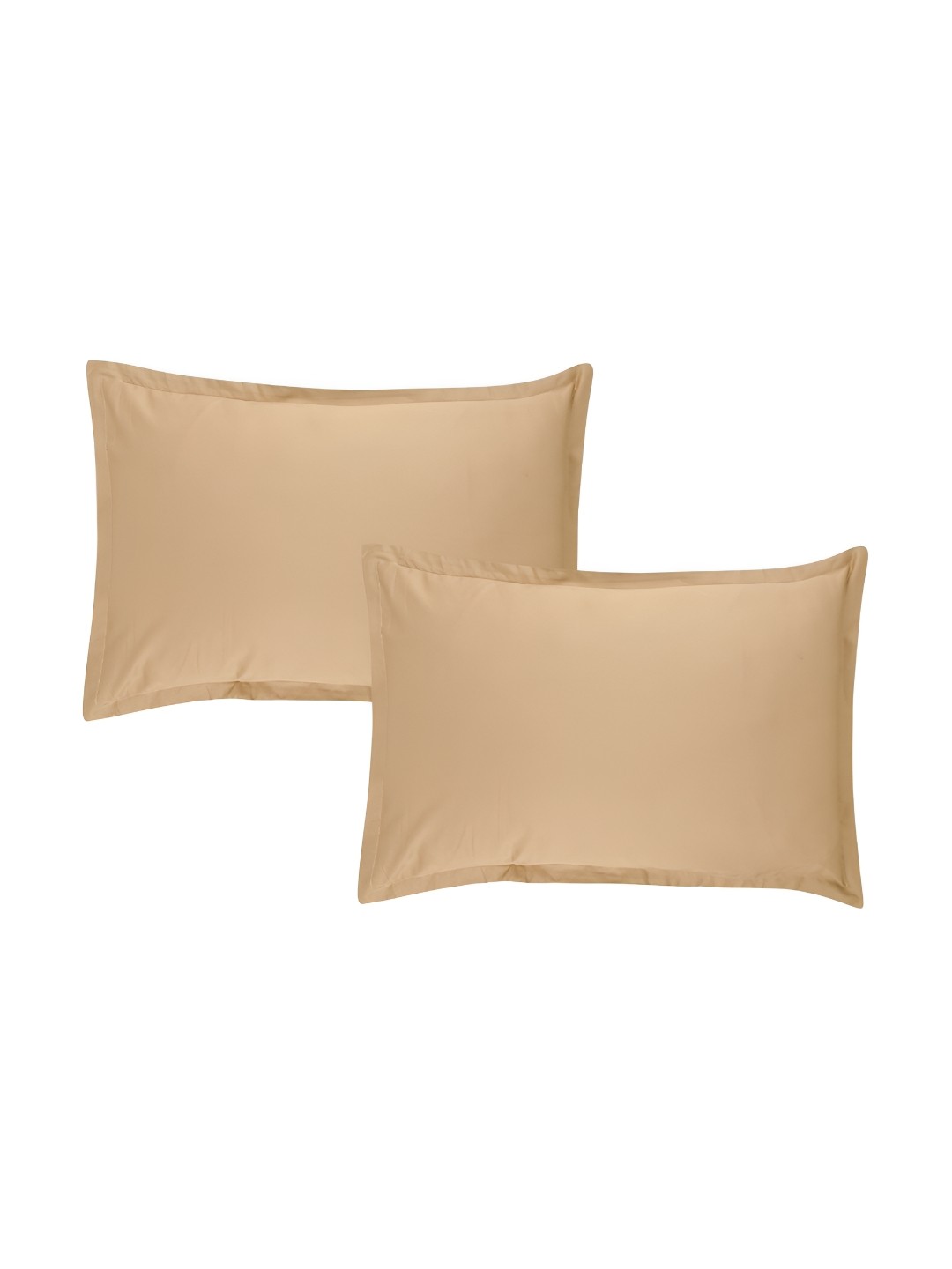 

Trance Home Linen Brown 2 Pieces Solid Pure Cotton Rectangle Pillow Covers
