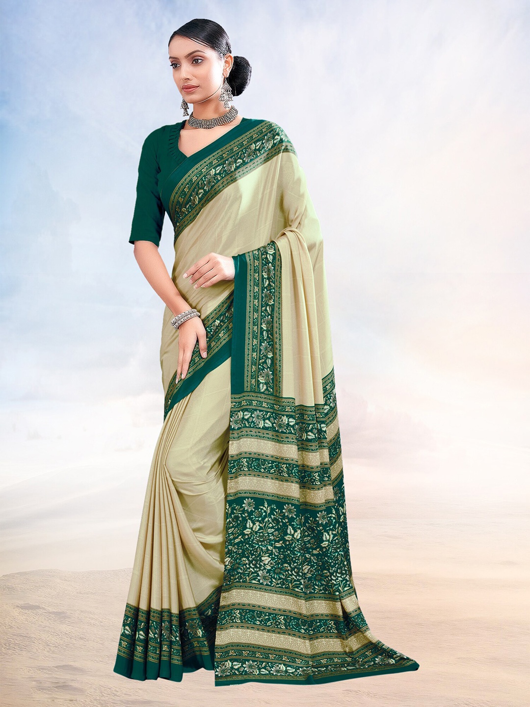 

Kasak Ethnic Motifs Printed Saree, Yellow