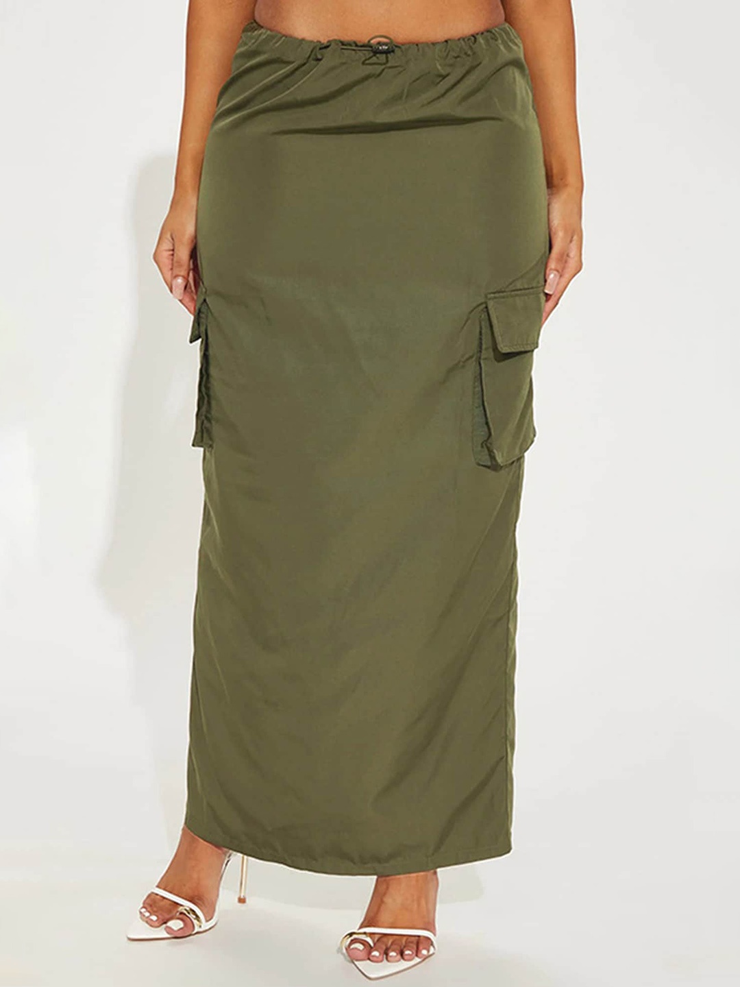 

LULU & SKY Straight Maxi Skirt, Green