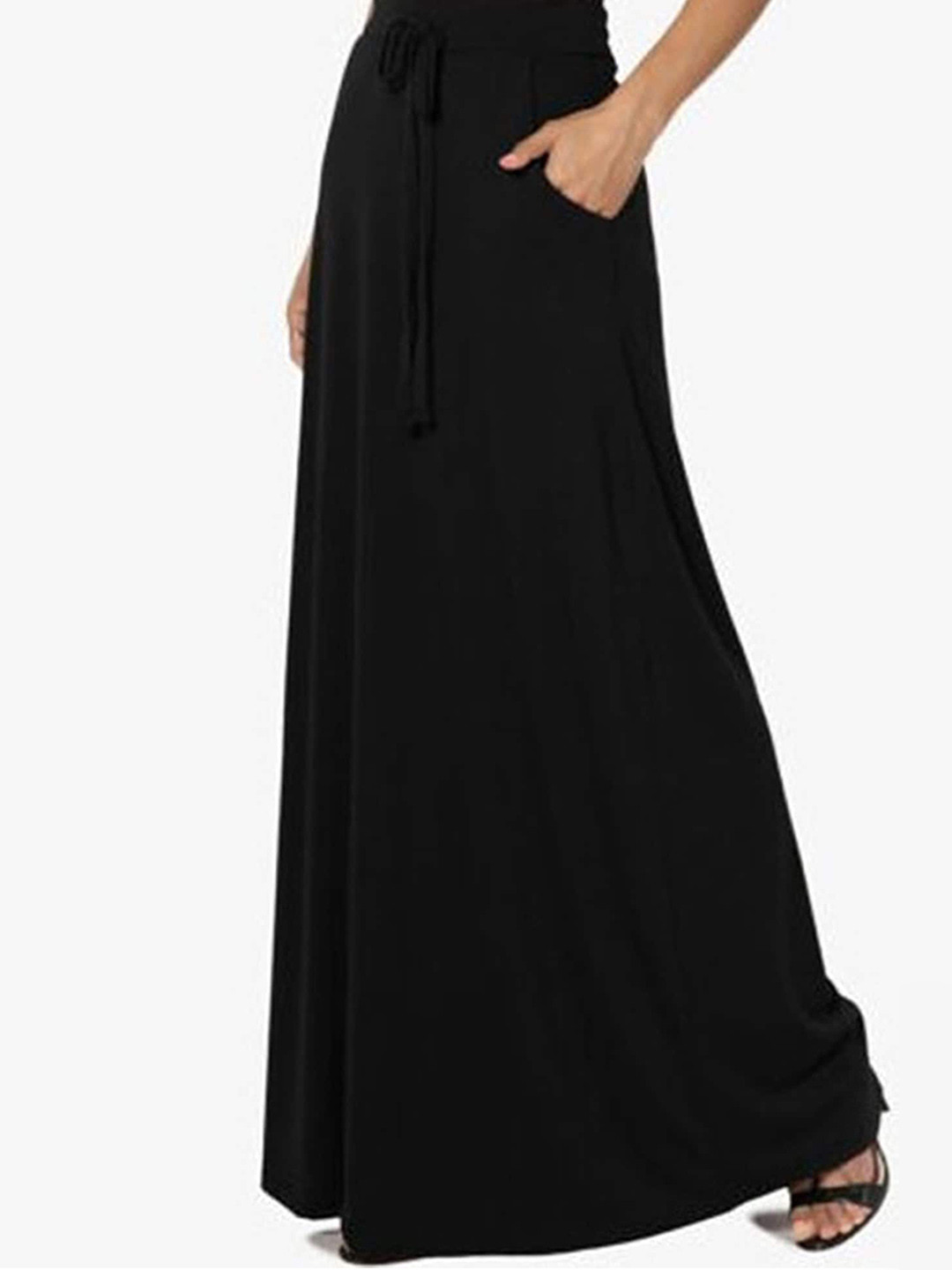 

LULU & SKY A-Line Maxi Skirt, Black