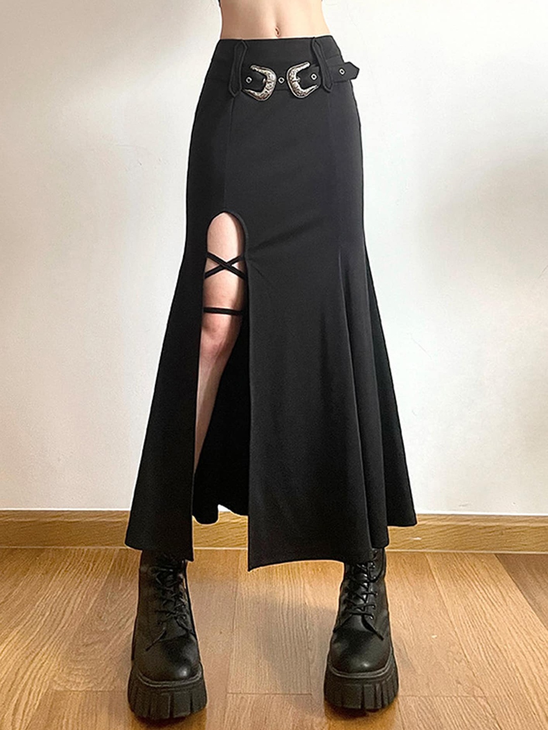 

LULU & SKY Midi Mermaid Skirts, Black