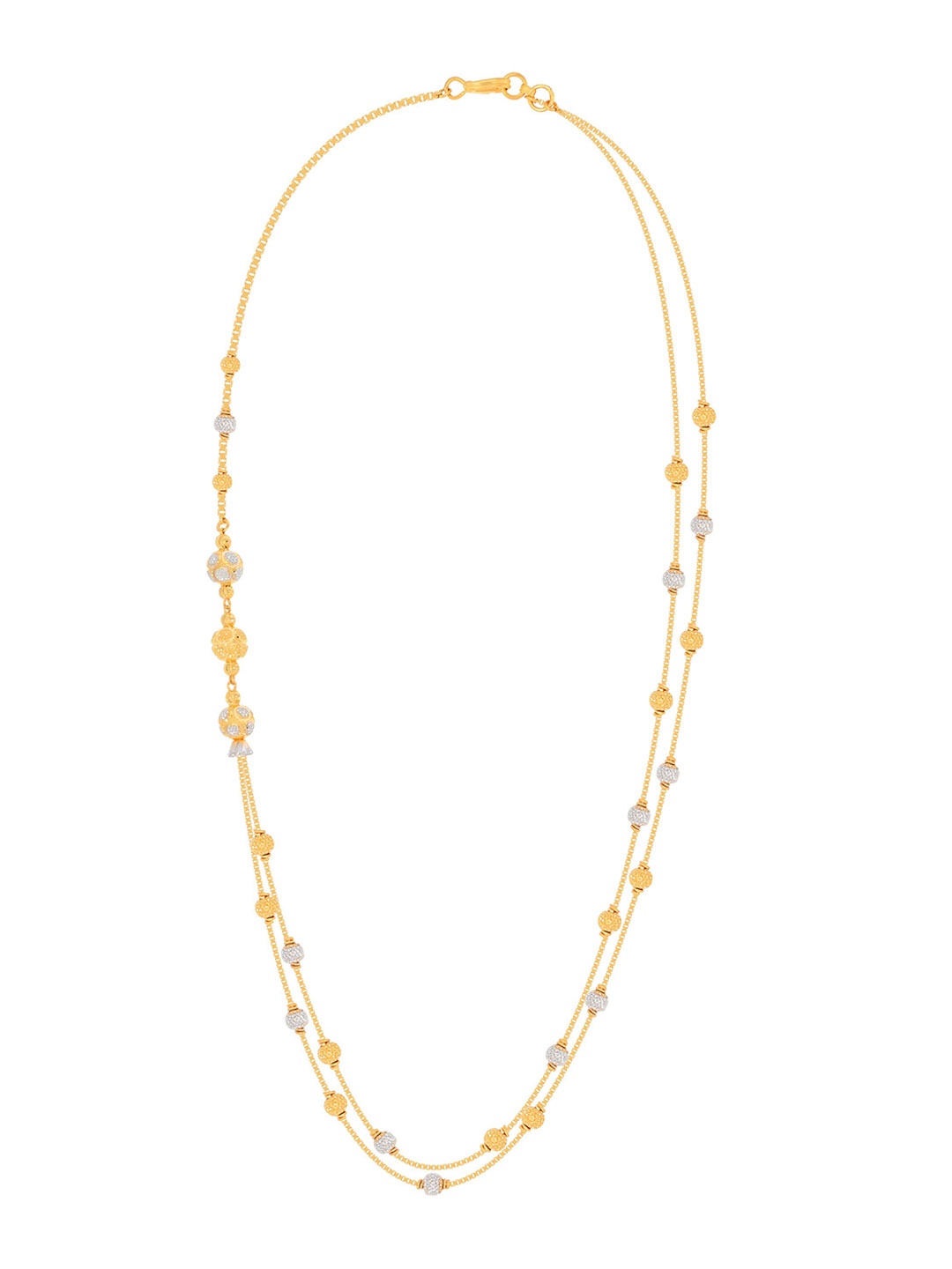 

BHIMA 22K Hallmark 916 Purity Yellow Gold Designer Ball Necklace