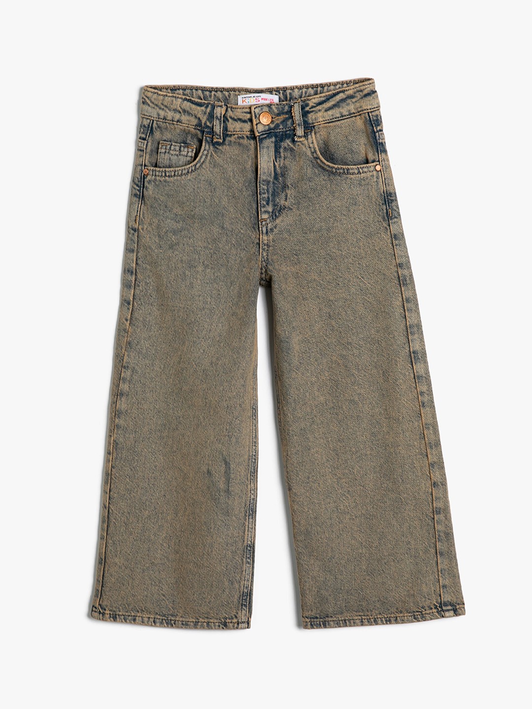 

Koton Girls Flared Mid-Rise Clean Look Pure Cotton Jeans, Blue