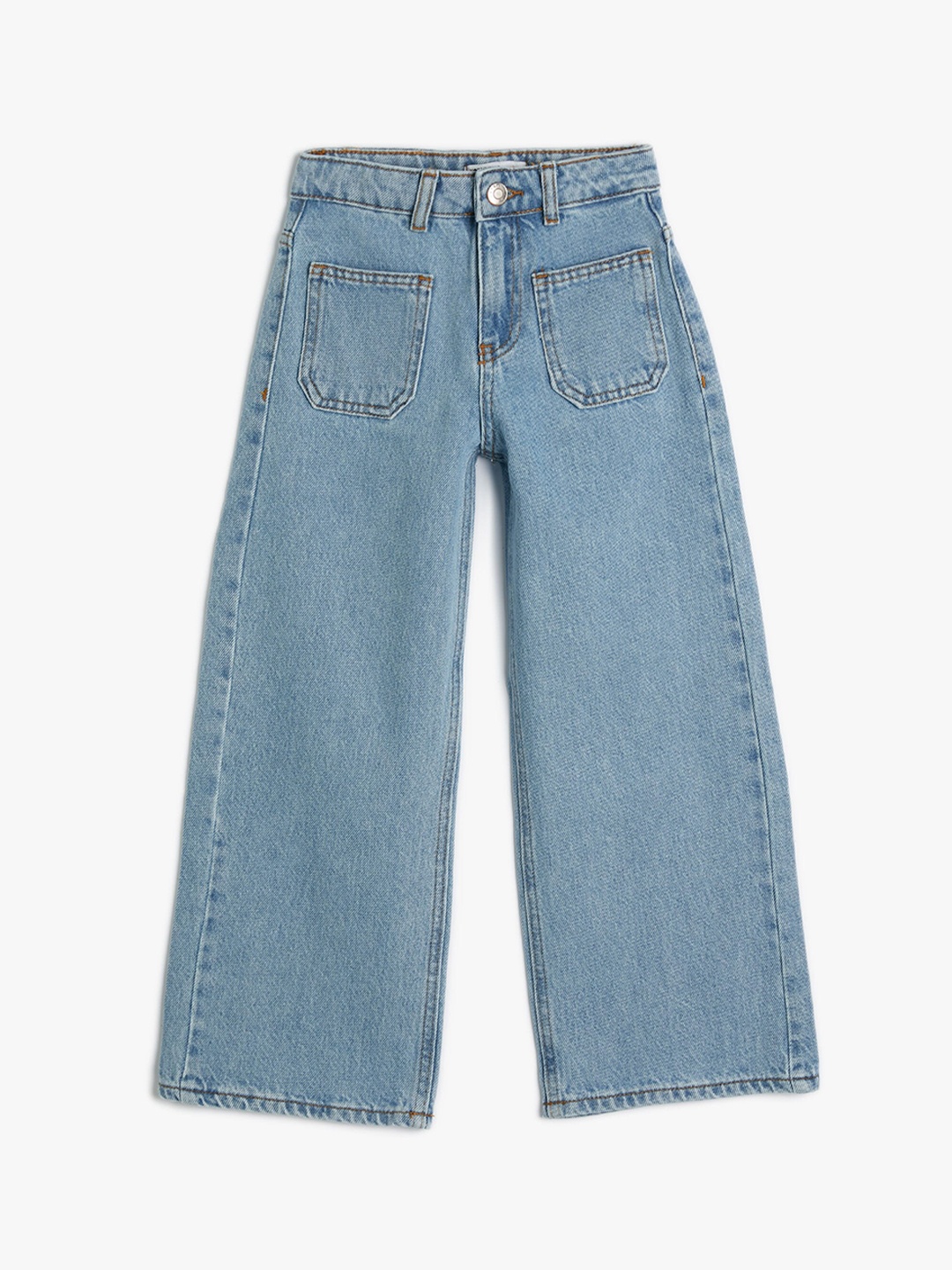 

Koton Girls Flared Mid-Rise Clean Look Pure Cotton Jeans, Blue