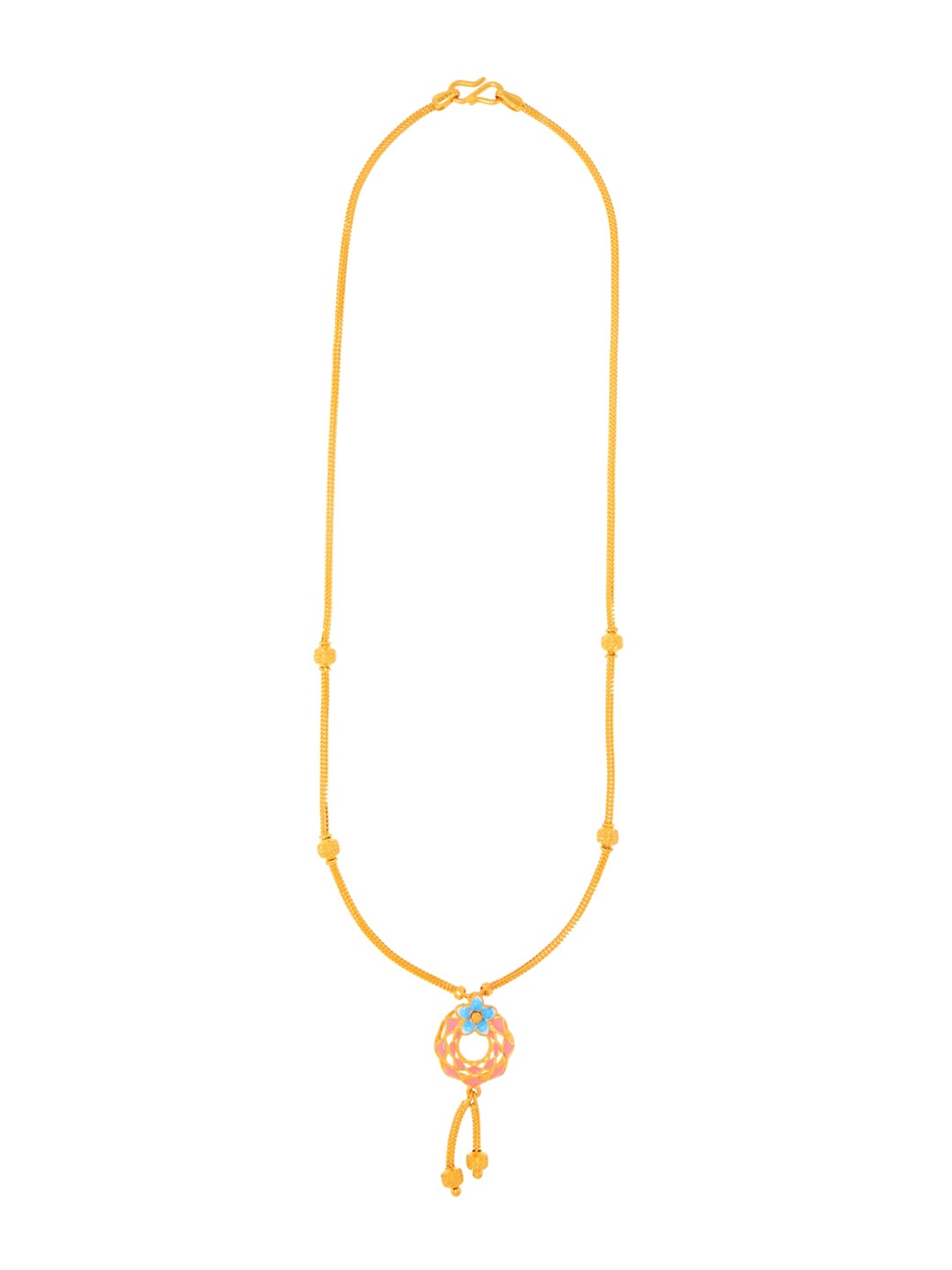 

BHIMA 22K Hallmark 916 Purity Yellow Gold Enamal Pendant Necklace