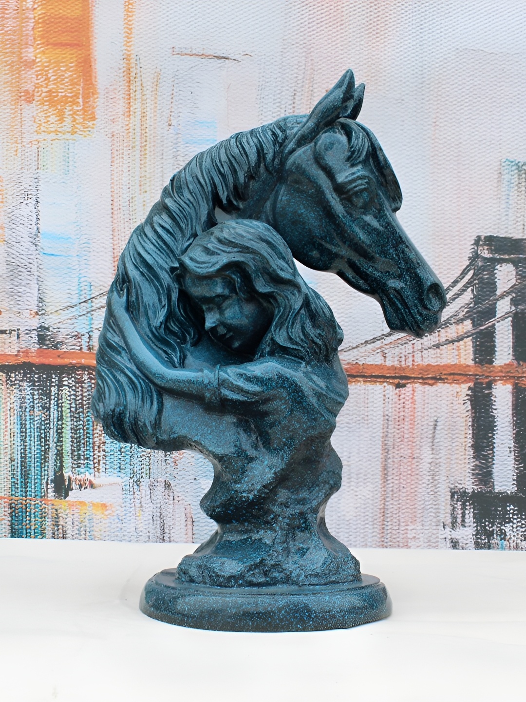 

Vikarafty Blue Birds and Animals Curio Showpiece