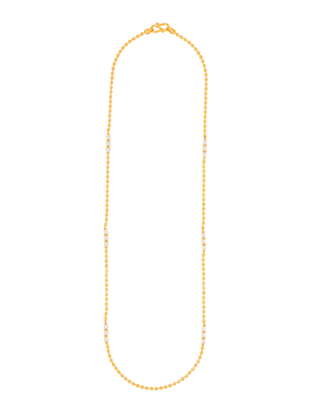 

BHIMA 22K Hallmark 916 Purity Yellow Gold Pearl Ball Necklace