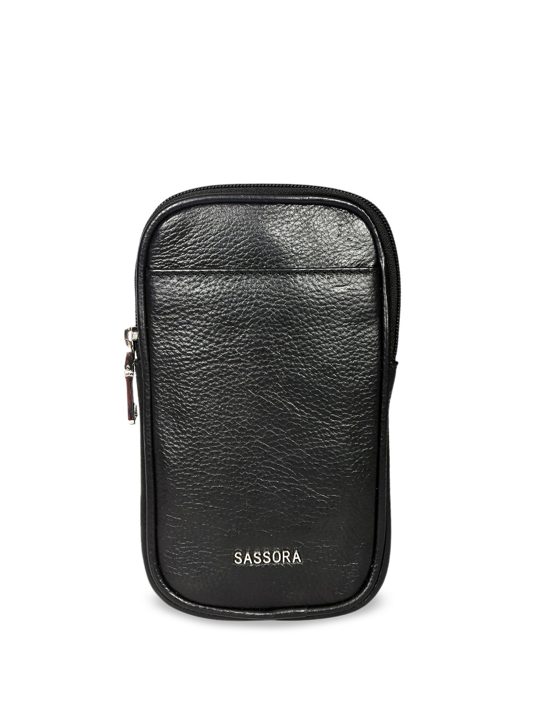 

Sassora Pure Leather Crossbody Sling Bag, Black